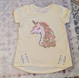 Btween girl's 3t sequin unicorn T-shirt